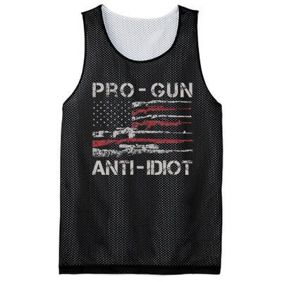 Pro Gun Anti Idiot Vintage Usa Flag 2nd Amendment Mesh Reversible Basketball Jersey Tank