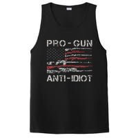 Pro Gun Anti Idiot Vintage Usa Flag 2nd Amendment PosiCharge Competitor Tank