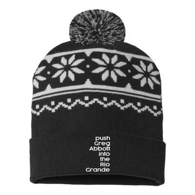 Push Greg Abbott Into The Rio Grande USA-Made Snowflake Beanie