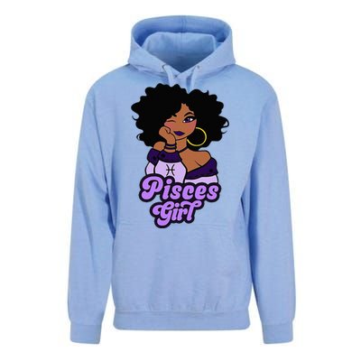 Pisces Girl Afro Girl Zodiac Signs Birthday Unisex Surf Hoodie