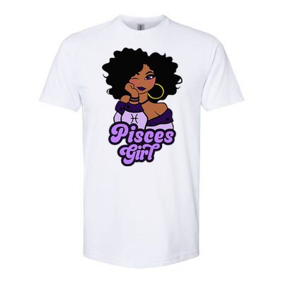 Pisces Girl Afro Girl Zodiac Signs Birthday Softstyle CVC T-Shirt