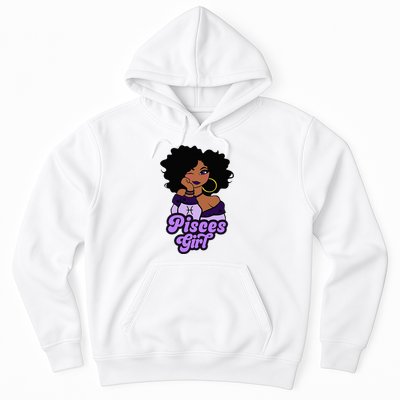 Pisces Girl Afro Girl Zodiac Signs Birthday Hoodie