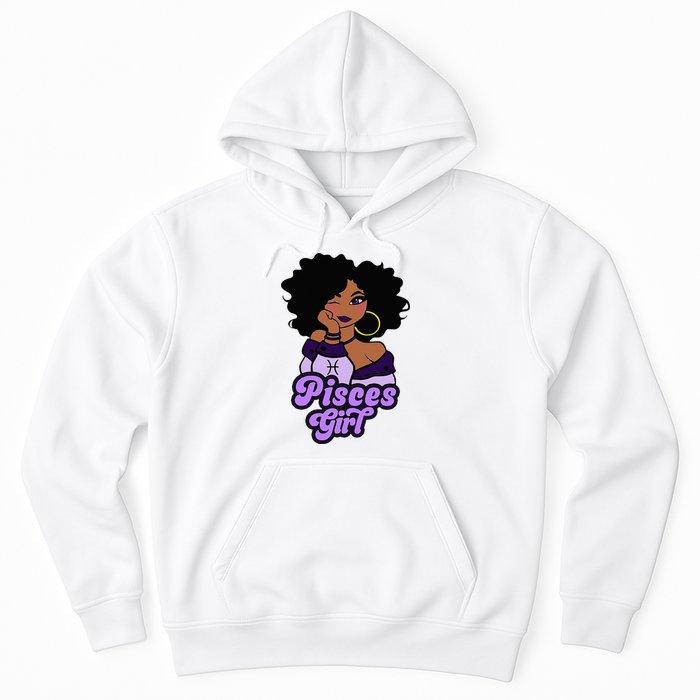 Pisces Girl Afro Girl Zodiac Signs Birthday Hoodie