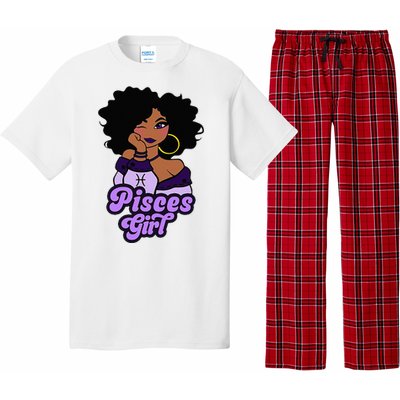 Pisces Girl Afro Girl Zodiac Signs Birthday Pajama Set