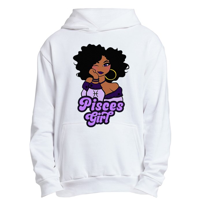 Pisces Girl Afro Girl Zodiac Signs Birthday Urban Pullover Hoodie