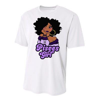 Pisces Girl Afro Girl Zodiac Signs Birthday Performance Sprint T-Shirt