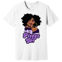 Pisces Girl Afro Girl Zodiac Signs Birthday Premium T-Shirt