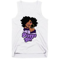 Pisces Girl Afro Girl Zodiac Signs Birthday Tank Top