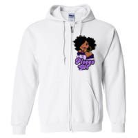 Pisces Girl Afro Girl Zodiac Signs Birthday Full Zip Hoodie