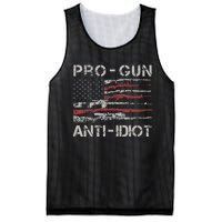 Pro Gun Anti Idiot Vintage USA Flag 2nd Amendment Mesh Reversible Basketball Jersey Tank