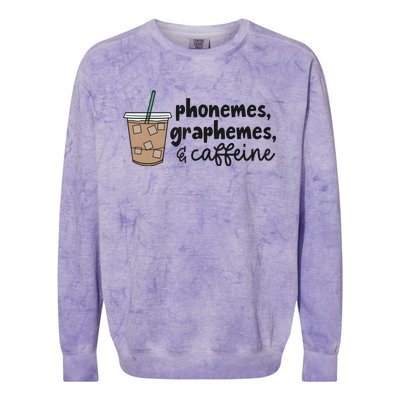 Phonemes Graphemes And Caffeine Colorblast Crewneck Sweatshirt