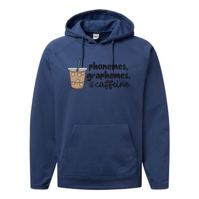 Phonemes Graphemes And Caffeine Performance Fleece Hoodie