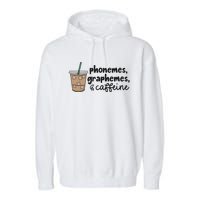 Phonemes Graphemes And Caffeine Garment-Dyed Fleece Hoodie