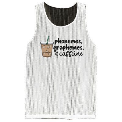 Phonemes Graphemes And Caffeine Mesh Reversible Basketball Jersey Tank