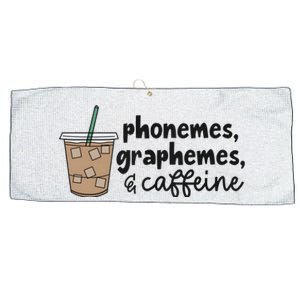 Phonemes Graphemes And Caffeine Large Microfiber Waffle Golf Towel