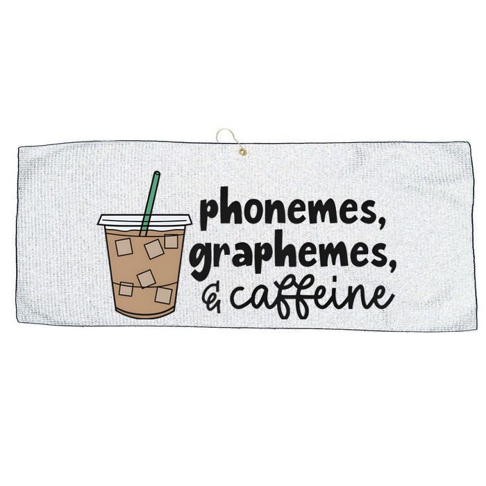 Phonemes Graphemes And Caffeine Large Microfiber Waffle Golf Towel