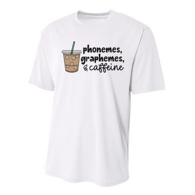 Phonemes Graphemes And Caffeine Performance Sprint T-Shirt