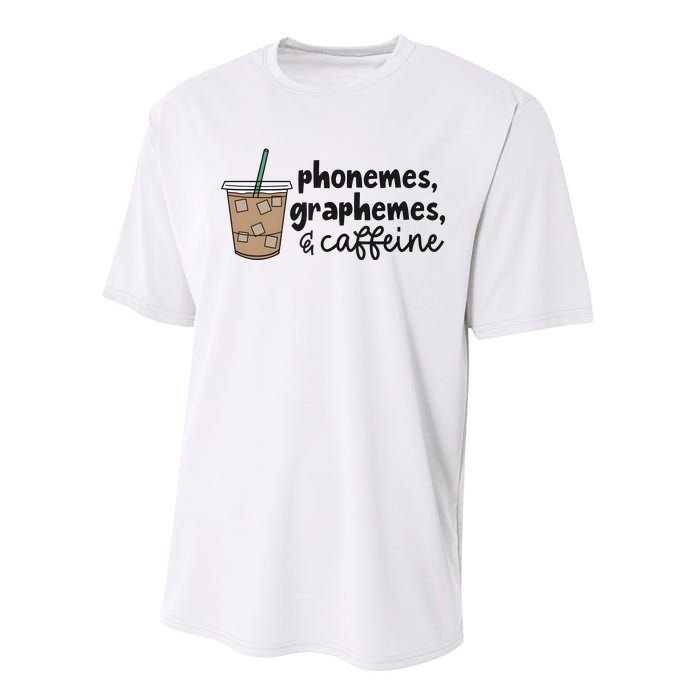 Phonemes Graphemes And Caffeine Performance Sprint T-Shirt