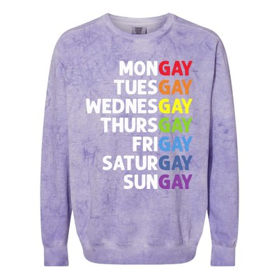 Pride Gay Agenda Mongay Pride Calendar Lgbt Calendar Week Gift Colorblast Crewneck Sweatshirt