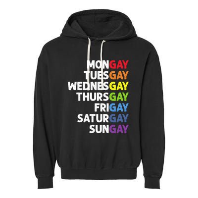 Pride Gay Agenda Mongay Pride Calendar Lgbt Calendar Week Gift Garment-Dyed Fleece Hoodie