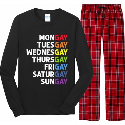 Pride Gay Agenda Mongay Pride Calendar Lgbt Calendar Week Gift Long Sleeve Pajama Set