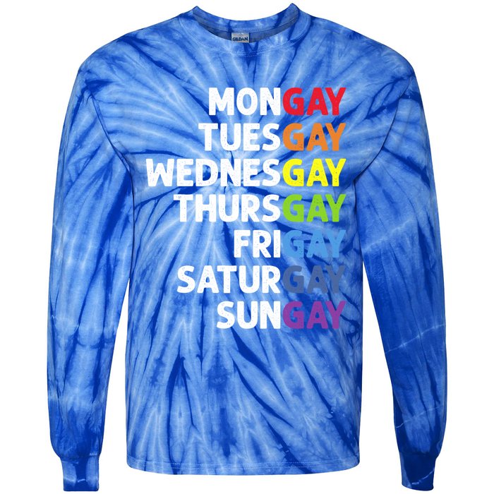 Pride Gay Agenda Mongay Pride Calendar Lgbt Calendar Week Gift Tie-Dye Long Sleeve Shirt