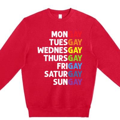 Pride Gay Agenda Mongay Pride Calendar Lgbt Calendar Week Gift Premium Crewneck Sweatshirt