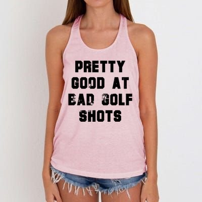 Pretty Good At Bad Golf Shots Women's Knotted Racerback Tank