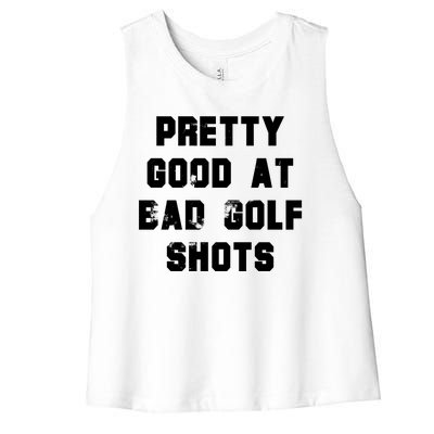 Pretty Good At Bad Golf Shots Women's Racerback Cropped Tank