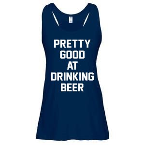 Pretty Good At Drinking Beer Festive Party Ladies Essential Flowy Tank