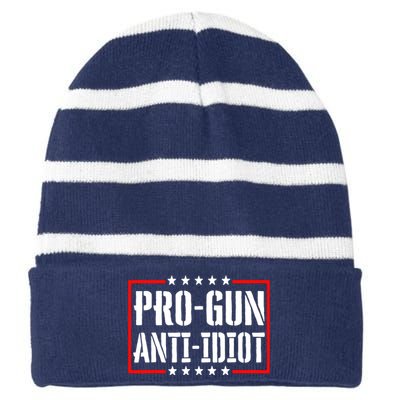 Pro Gun Anti Idiot Striped Beanie with Solid Band