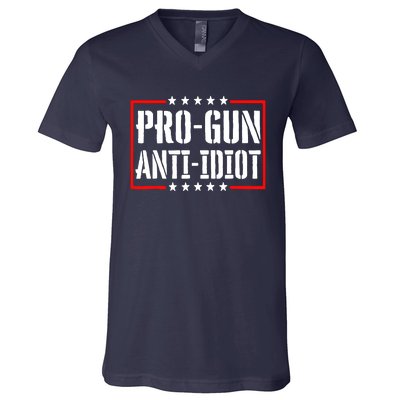 Pro Gun Anti Idiot V-Neck T-Shirt