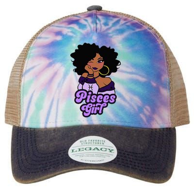 Pisces Girl Afro Girl Zodiac Signs Birthday Legacy Tie Dye Trucker Hat