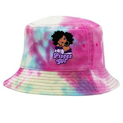 Pisces Girl Afro Girl Zodiac Signs Birthday Tie-Dyed Bucket Hat