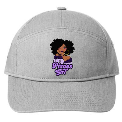 Pisces Girl Afro Girl Zodiac Signs Birthday 7-Panel Snapback Hat