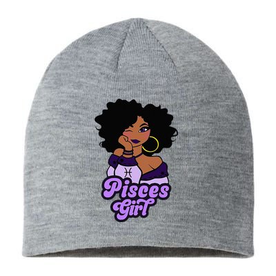 Pisces Girl Afro Girl Zodiac Signs Birthday Sustainable Beanie