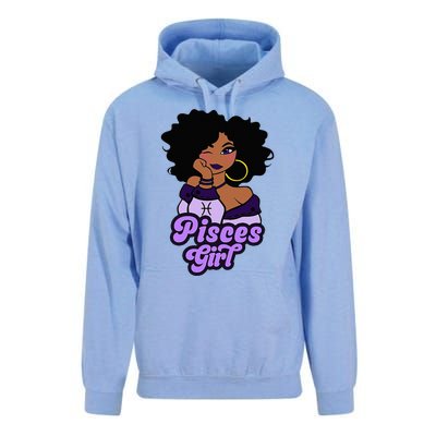 Pisces Girl Afro Girl Zodiac Signs Birthday Unisex Surf Hoodie