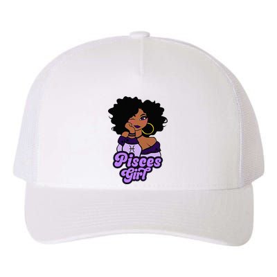 Pisces Girl Afro Girl Zodiac Signs Birthday Yupoong Adult 5-Panel Trucker Hat