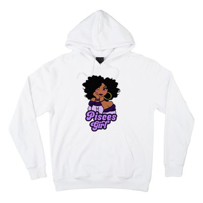 Pisces Girl Afro Girl Zodiac Signs Birthday Hoodie