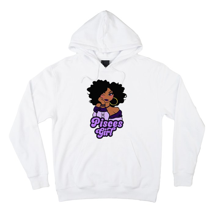 Pisces Girl Afro Girl Zodiac Signs Birthday Hoodie