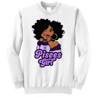 Pisces Girl Afro Girl Zodiac Signs Birthday Sweatshirt