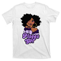 Pisces Girl Afro Girl Zodiac Signs Birthday T-Shirt