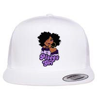 Pisces Girl Afro Girl Zodiac Signs Birthday Flat Bill Trucker Hat