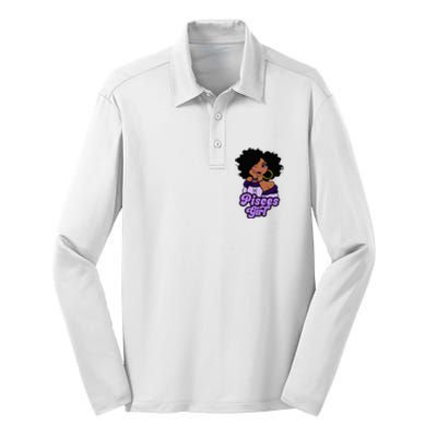 Pisces Girl Afro Girl Zodiac Signs Birthday Silk Touch Performance Long Sleeve Polo