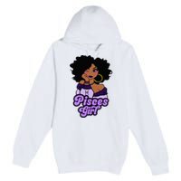 Pisces Girl Afro Girl Zodiac Signs Birthday Premium Pullover Hoodie