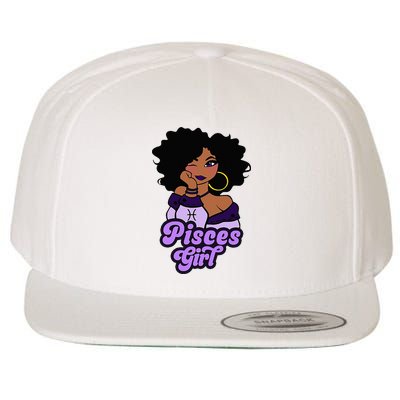 Pisces Girl Afro Girl Zodiac Signs Birthday Wool Snapback Cap