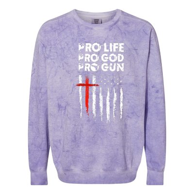 Pro Gun American Flag Patriotic Christian Colorblast Crewneck Sweatshirt