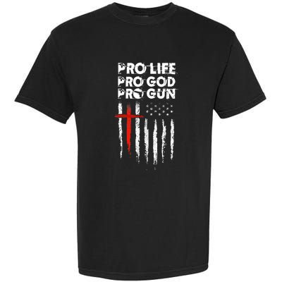 Pro Gun American Flag Patriotic Christian Garment-Dyed Heavyweight T-Shirt