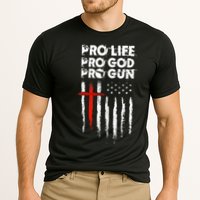 Pro Gun American Flag Patriotic Christian Cooling Performance Crew T-Shirt