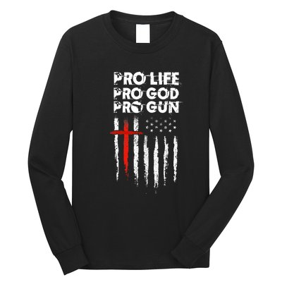 Pro Gun American Flag Patriotic Christian Long Sleeve Shirt